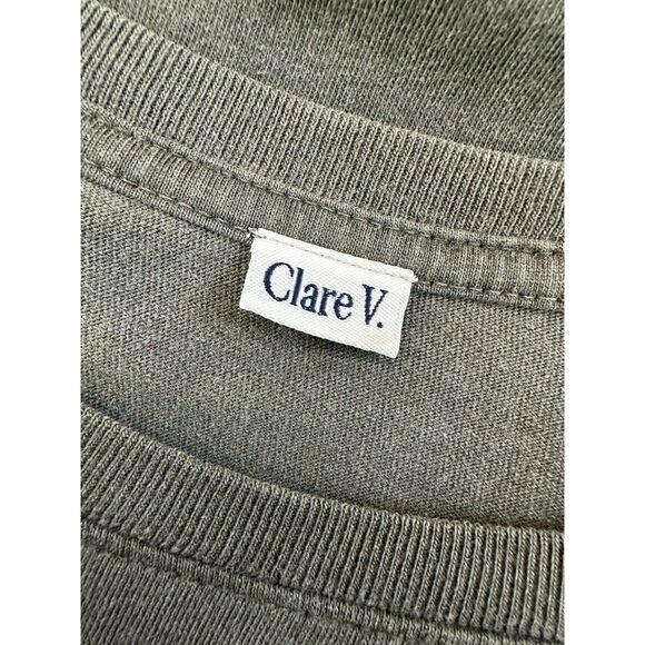 Clare V. Charlotte Ruffle Tshirt Dress Faded Grey size Medium - Picture 5 of 12